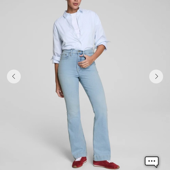 SPANX Denim - SPANX Light Blue High-Rise Flare Jeans